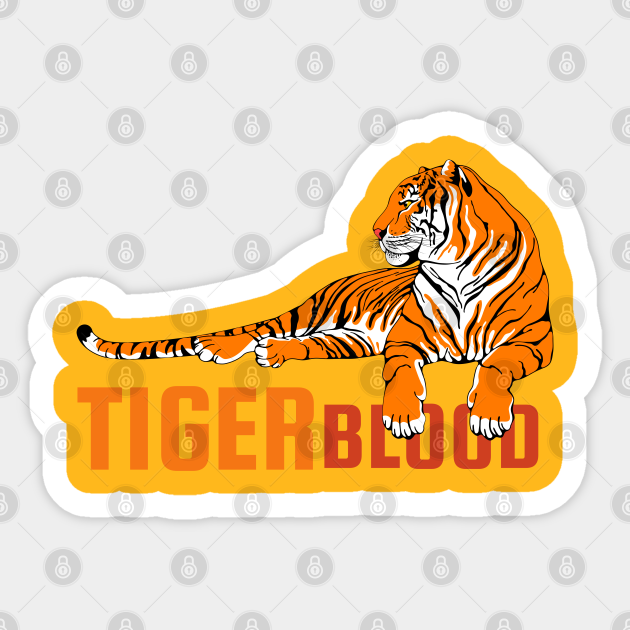 Tiger Blood Tiger King Sticker TeePublic